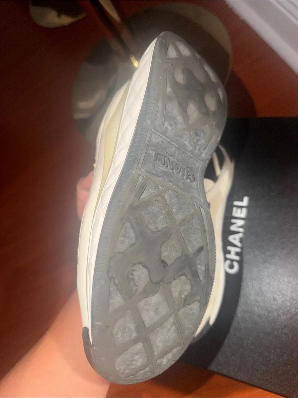 CHANEL Black Sneakers Box with Label
